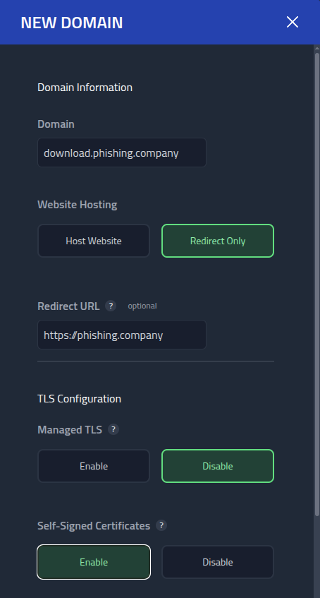 Modal creating download.phishing.company domain