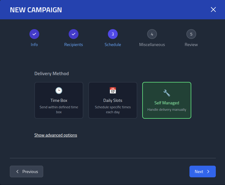 Step 3 of create campaign modal