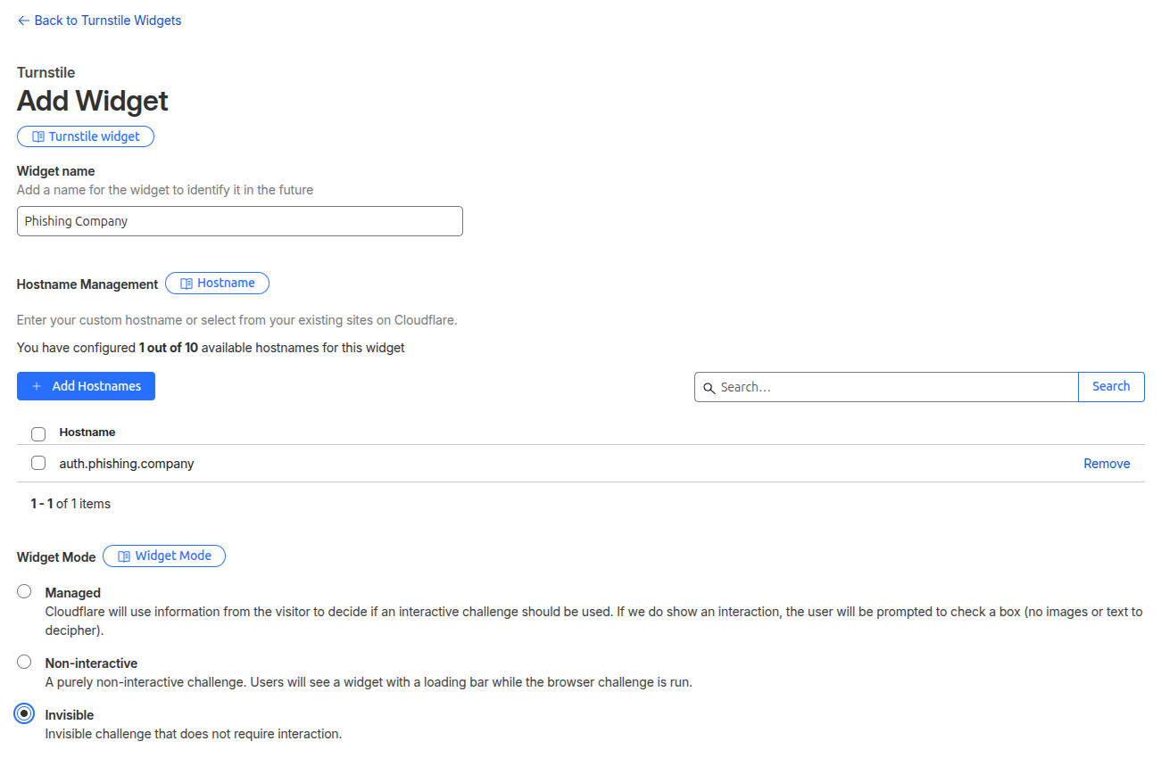 Add turnstile widget