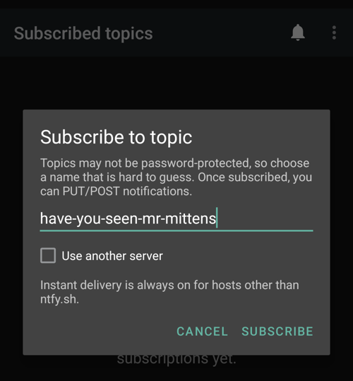 Subscribing to our topic