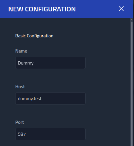SMTP config with dummy values