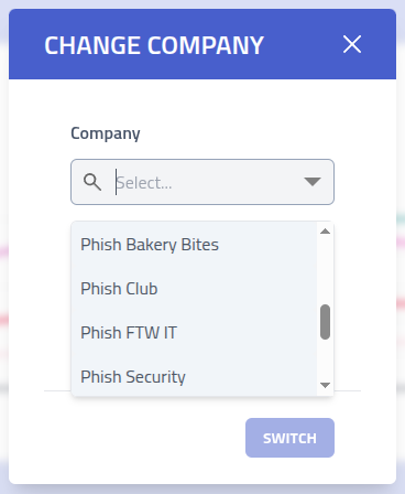 Multi-organization dashboard showing isolated client environments with shared resources and individual reporting panels