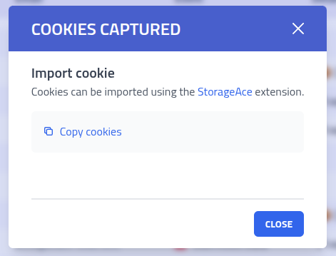 Phishing Club - Cookie capture modal