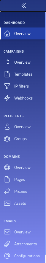 Phishing Club - Main menu expanded