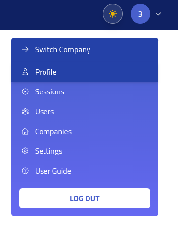 Phishing Club - Profile menu